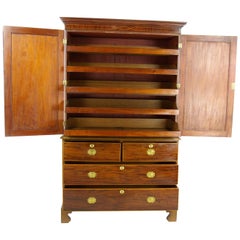 Antique Linen Press, Antique Armoire, Walnut, Victorian Linen Press, 1870