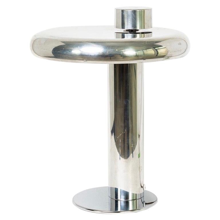Mid-Century Modernist Sonneman Attributed Polished Aluminum Table Lamp For Sale