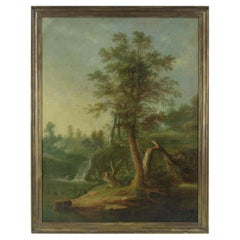 1800s Landscape Painting, Oil on Canvas, Unsigned, France 1820, H510