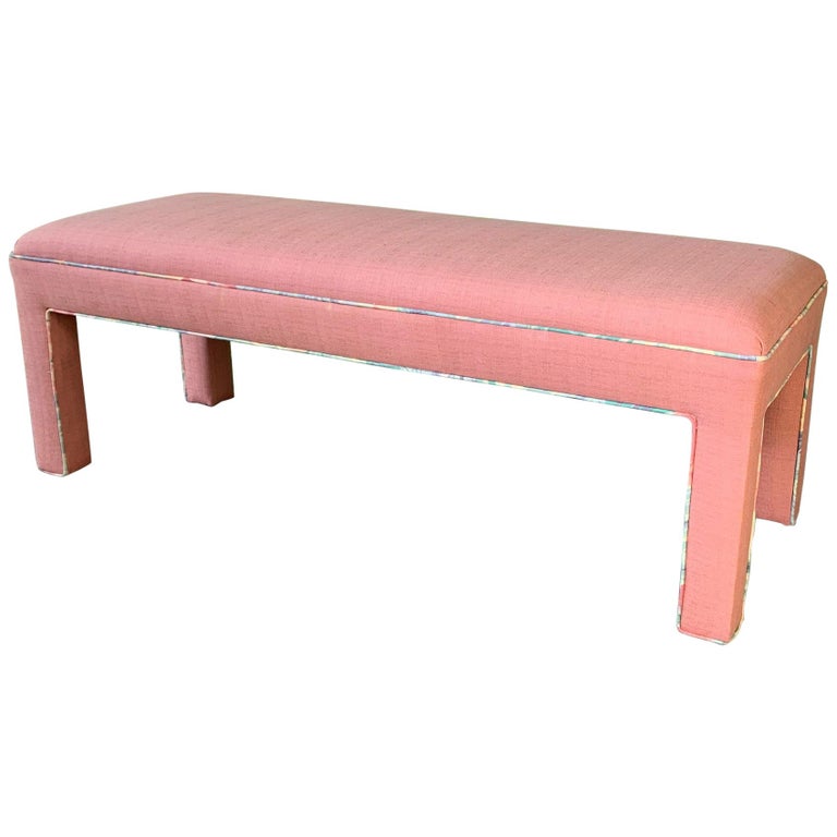 Pink Upholstered Bench Seat Circa 1980s For Sale At 1stdibs