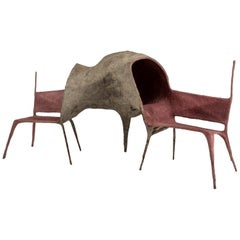 Chaise des amoureux en papier et acier de Nacho Carbonell