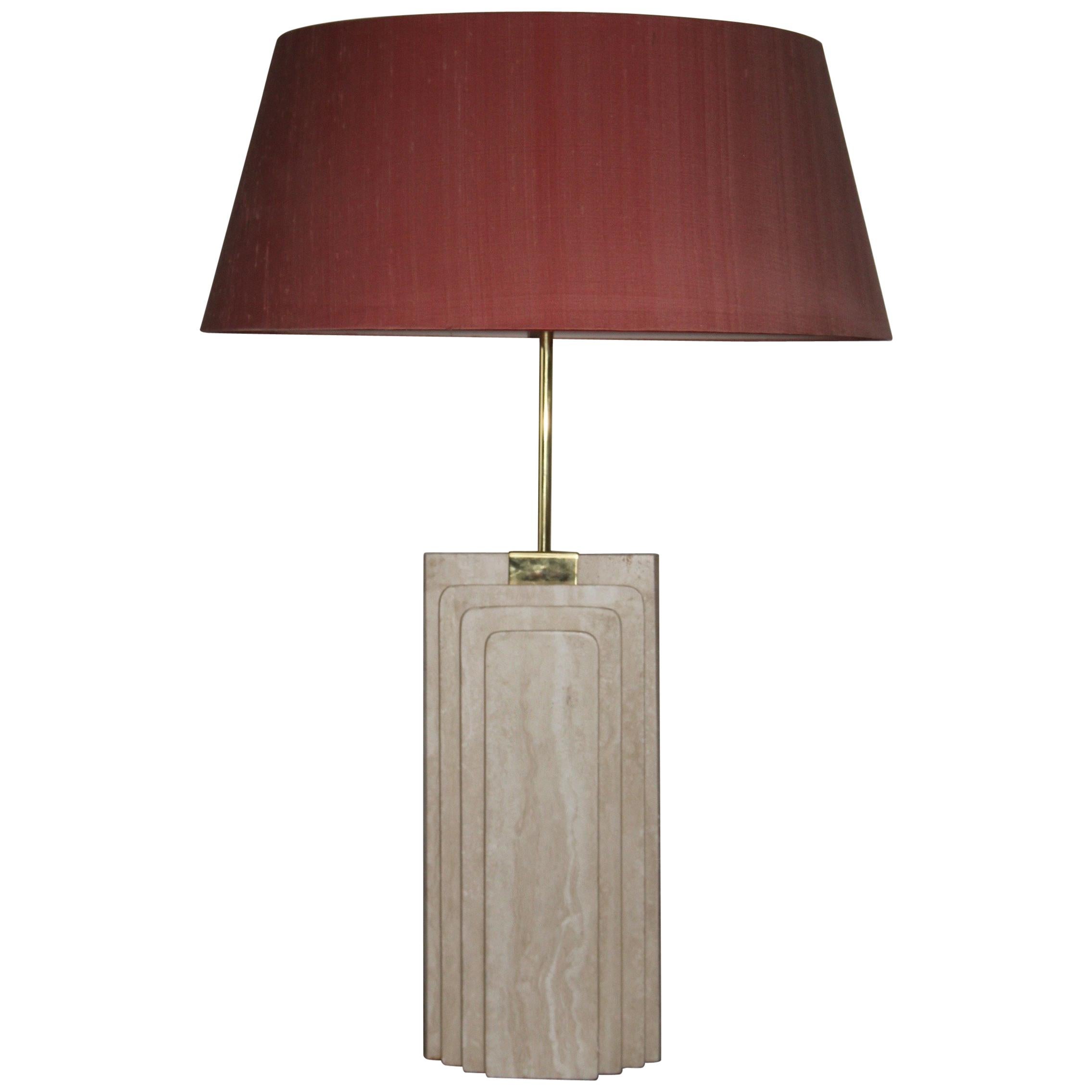 Big Travertin Table Lamp