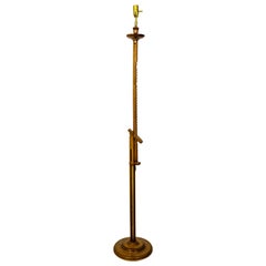 Adjustable Mahogany Ratchet Floor Lamp by Frances Elkins