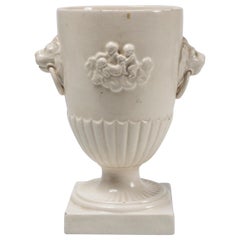 Ancient White Chalice Cup, Giustiniani Manufacture Naples, 19th Century