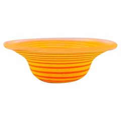 Gunnel Sahlin for Kosta Boda Atellier, Sweden, Yellow Bowl in Art Glass