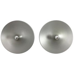 Set of Two Modernist 1970s German Extra Large Disc Wall Light by Staff Lights