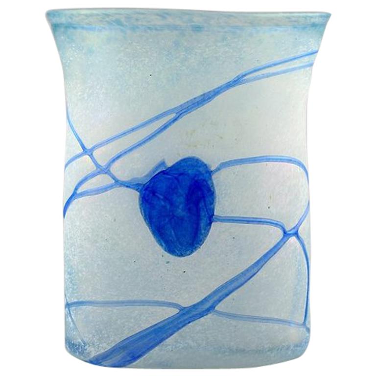 Bertel Vallien for Kosta Boda, Sweden, Vase in Light Blue Mouth Blown Art Glass