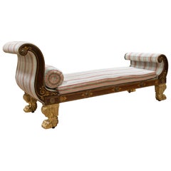 Regency Faux Rosewood and Ormolu-Mounted Chaise Lounge