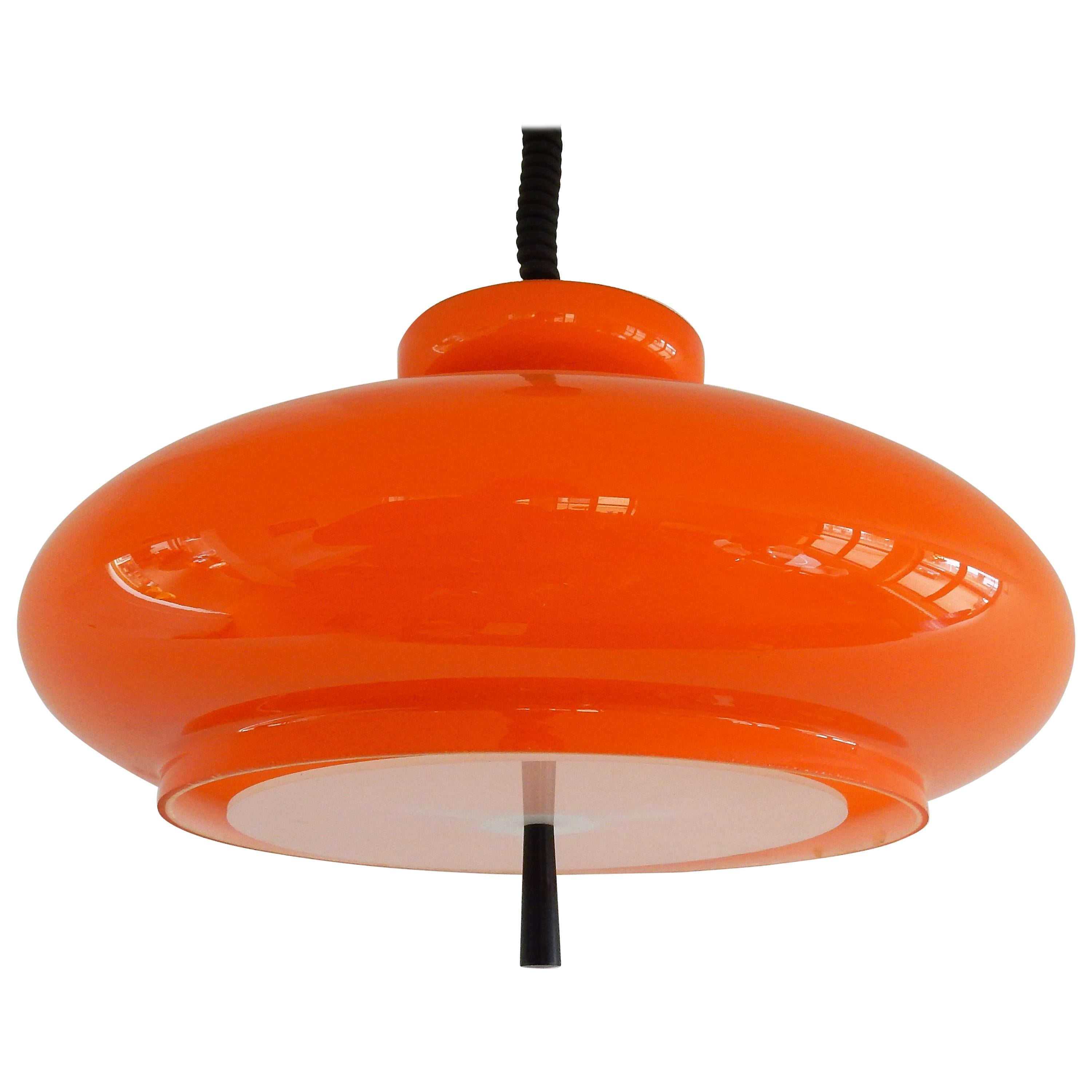 Orange Glass Blown 'Bowl' B-1009.21 Pendant Lamp by RAAK, 9 Available