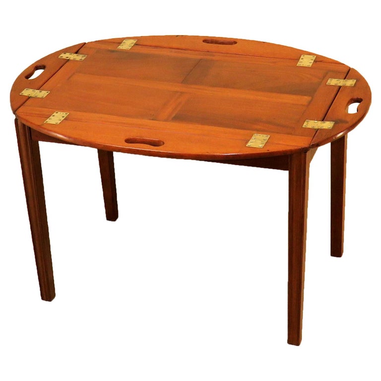 Mahogany Oval Tray on Stand at 1stDibs