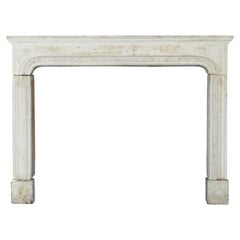 17th Century French Limestone Country Antique Fireplace Surround