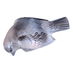 Lalique 'Moineau Sournois' Glass Bird