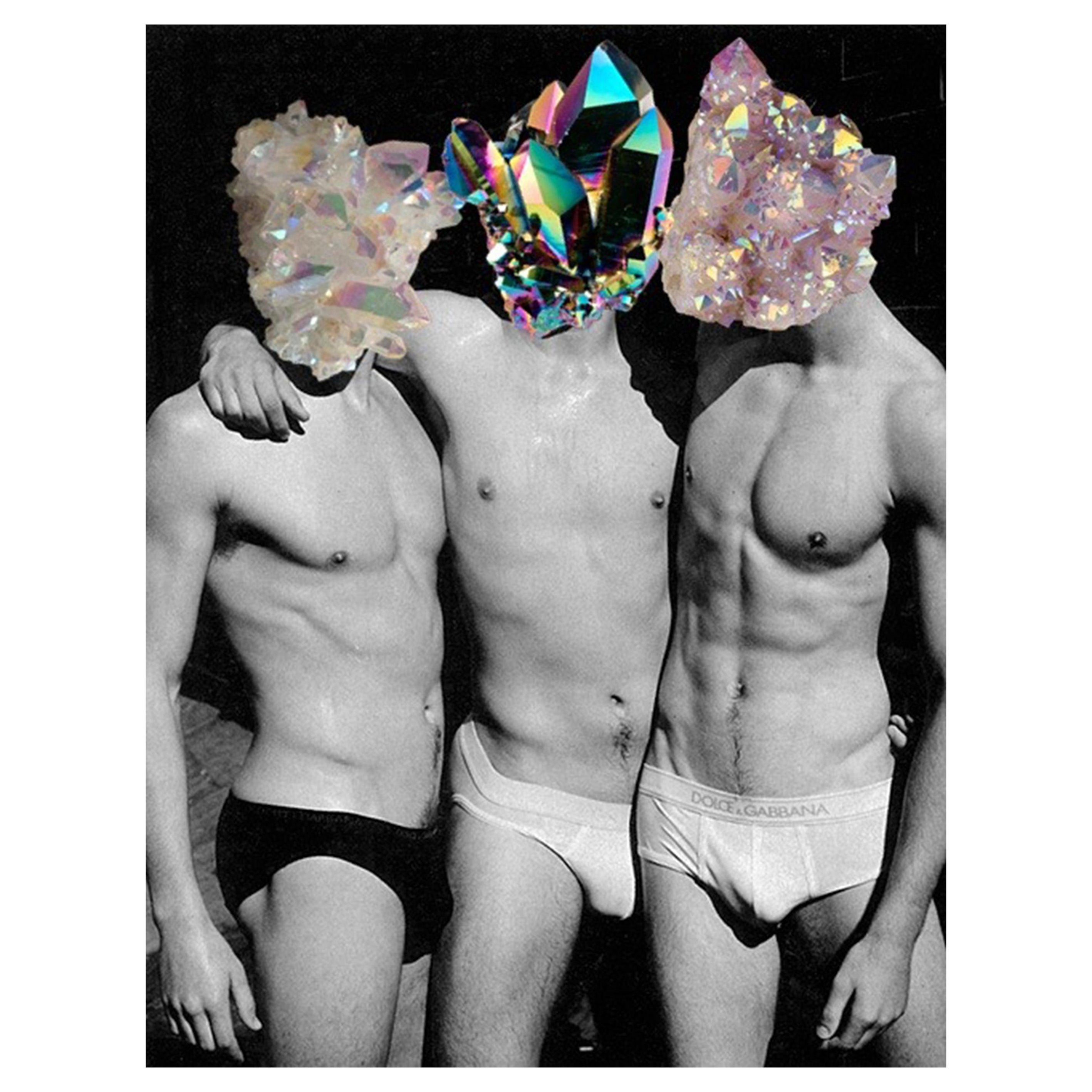 Crystals Boys in Underwear Naropinosa, "Untitled" Digital Collage, Spain, 2019 For Sale