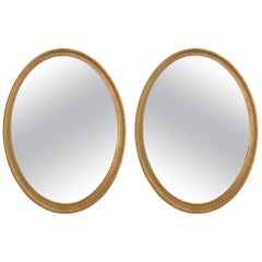 Pair of George III Style Oval Mirrors