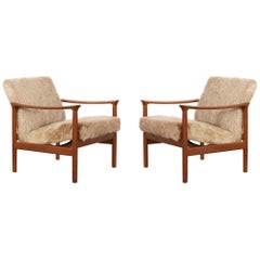 Set of Mid-Century Modern Westnofa Lounge Chairs in Brazilian Cowhide