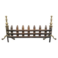 19th Century Brass and Cast Iron Fire Guard Basket Front
