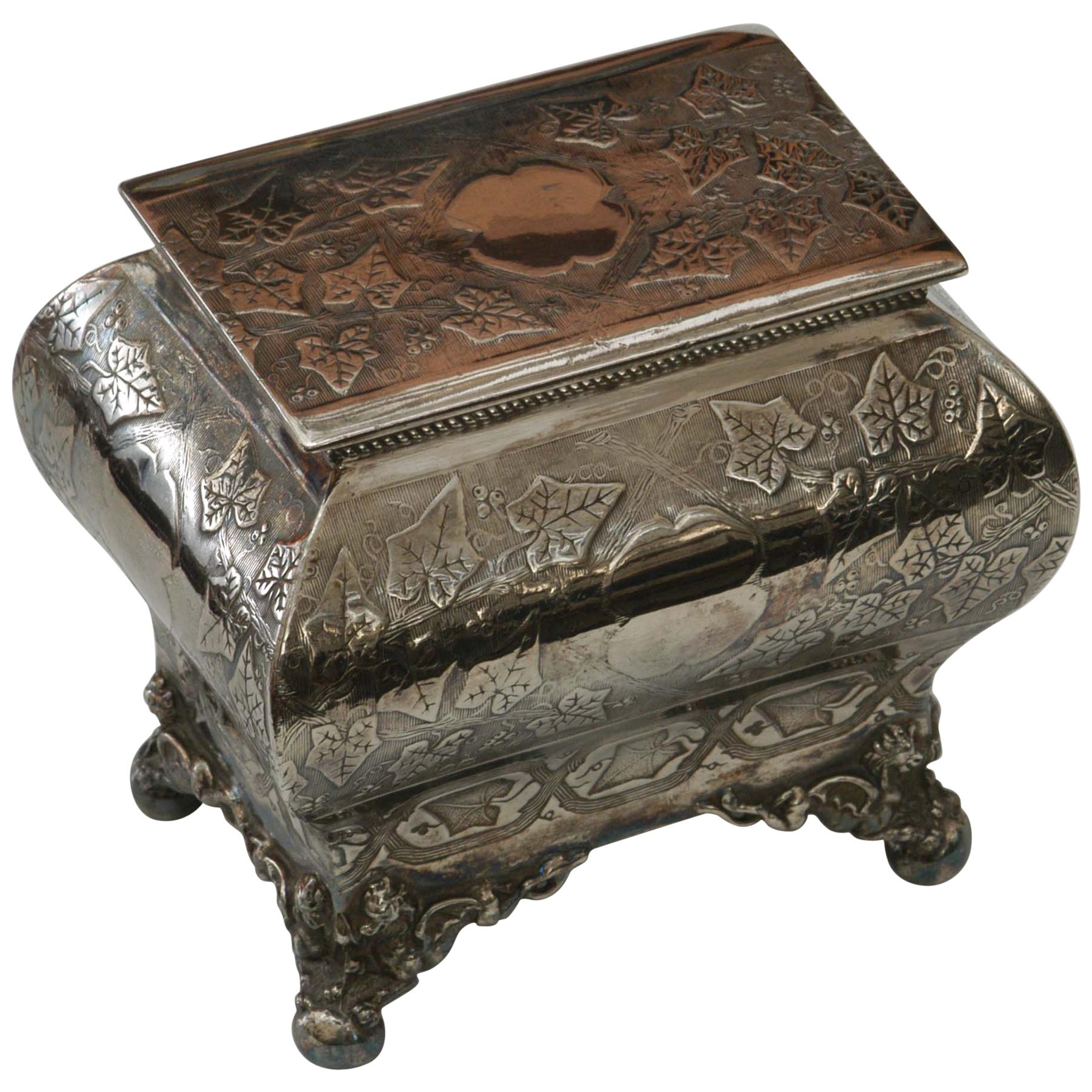 Chiseled Box, Old Sheffield, 1872, James Shaw & Fischer For Sale