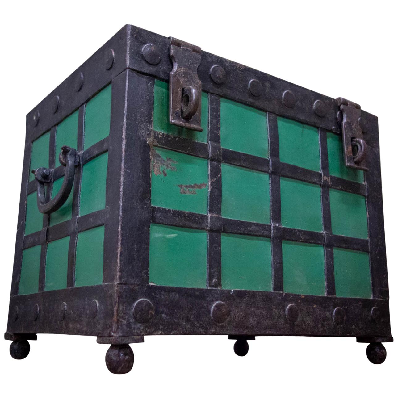 Antique 19th Century Strongbox, Key Included For Sale