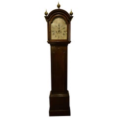 8 Day Oak Cased, Silvered Arched Dial Longcase Clock by Thomas Fitz of Salisbury