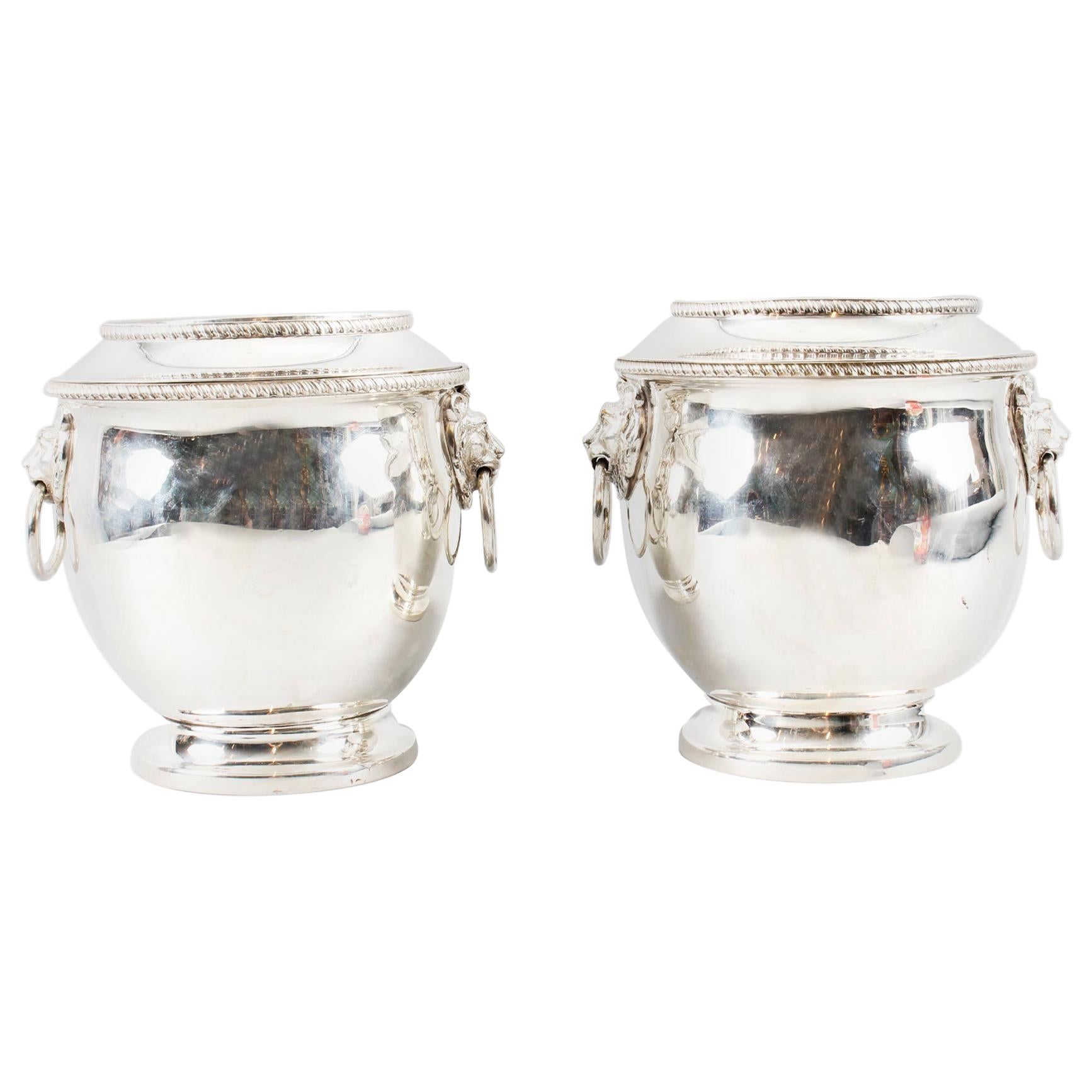 Antique Pair of Old Sheffield Regency Wine Coolers, 19th Century