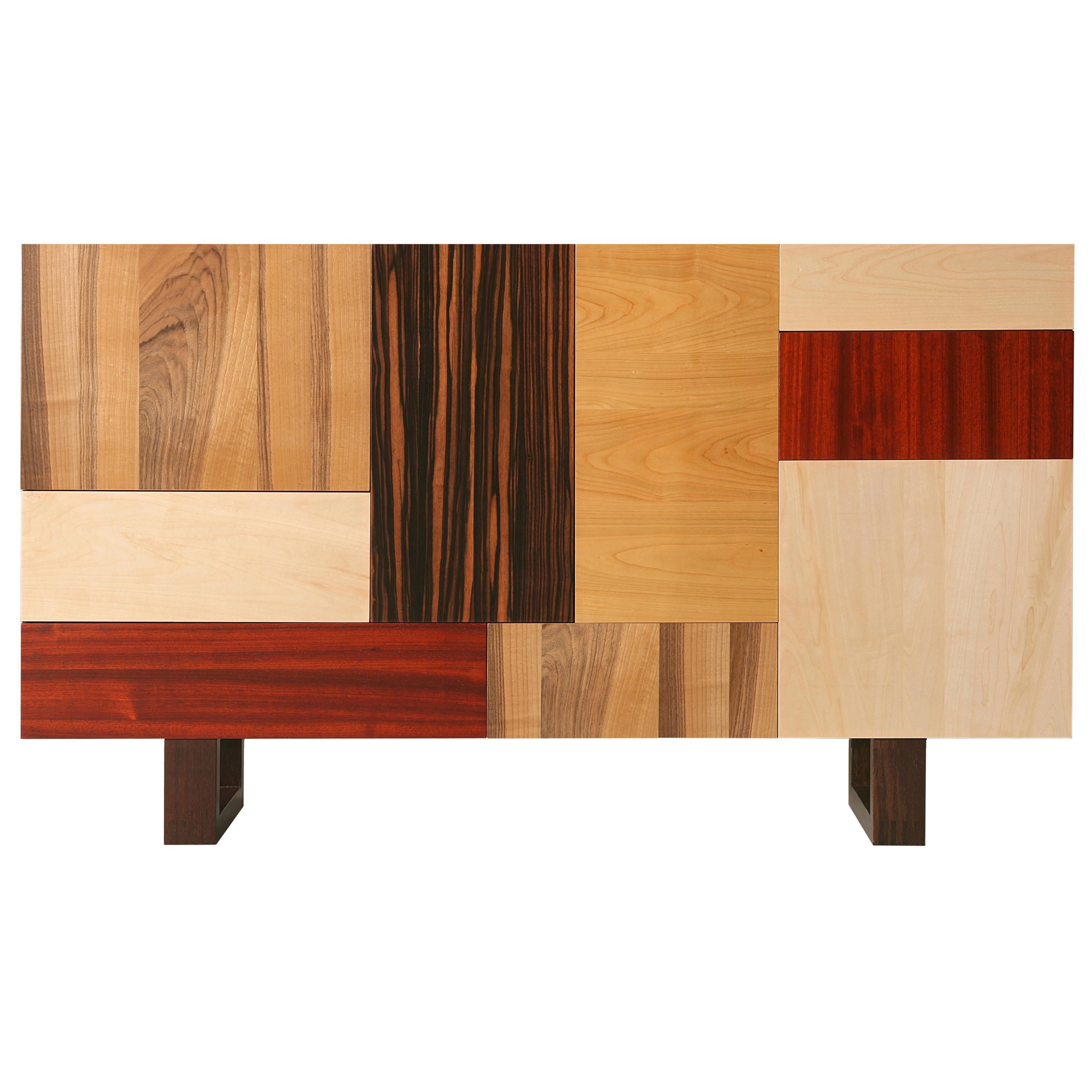 Fantesca by Morelato, Contemporary Sideboard Made with Wood Patchwork For Sale