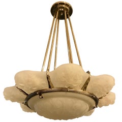 Lampadario francese Art Déco floreale firmato Sabino