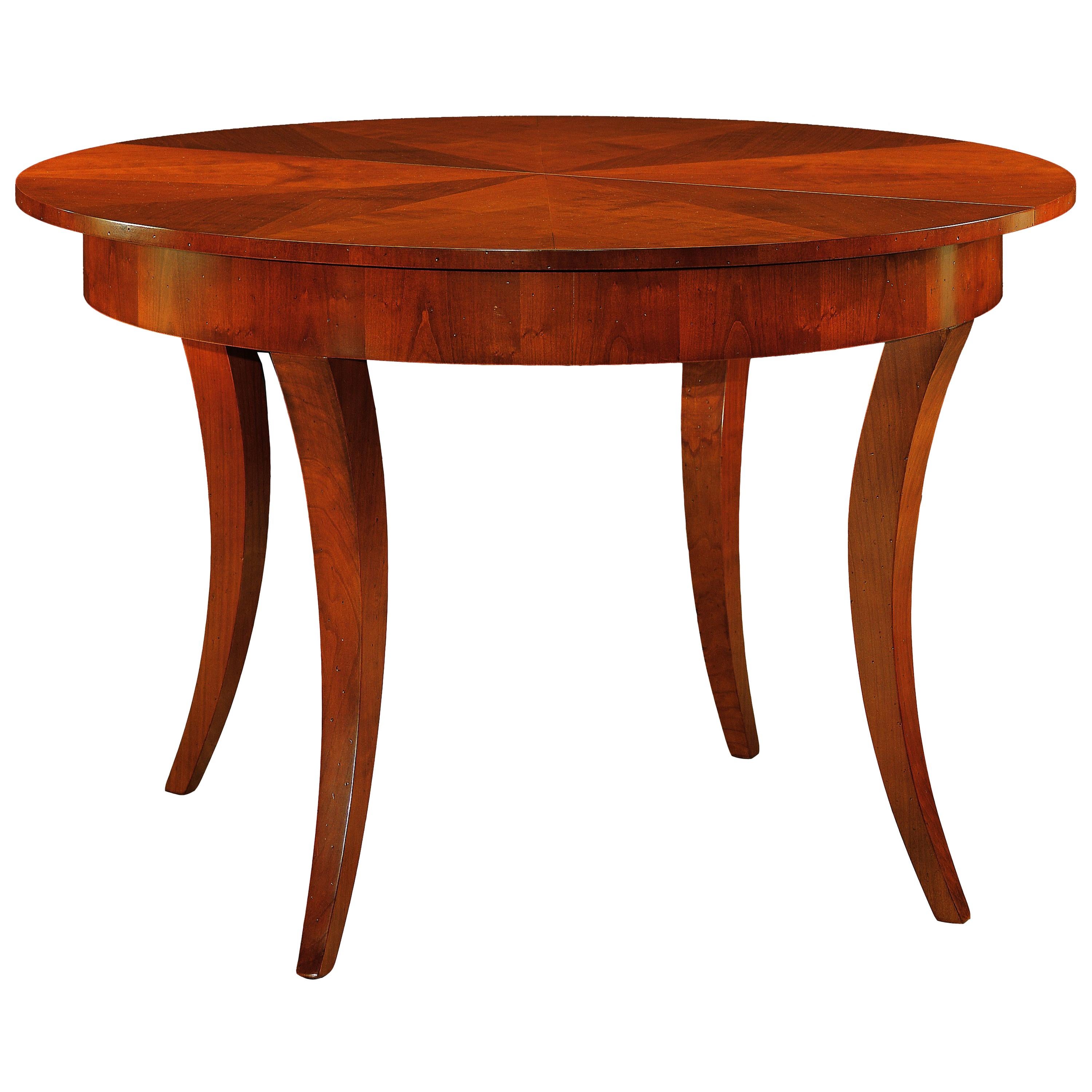 Contemporary Extendable Table in Biedermeier Style Made of Cherrywood