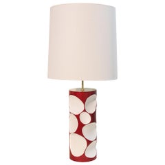 Allia Table Lamp in Red Lacquered Finish