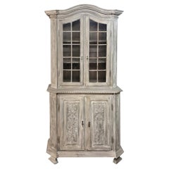 19th Century Country French Louis XVI Stripped Bookcase, Vitrine