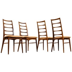 Mid-Century Modern Niels Kofoed Rosewood and Leather Dining Chairs Set of 4