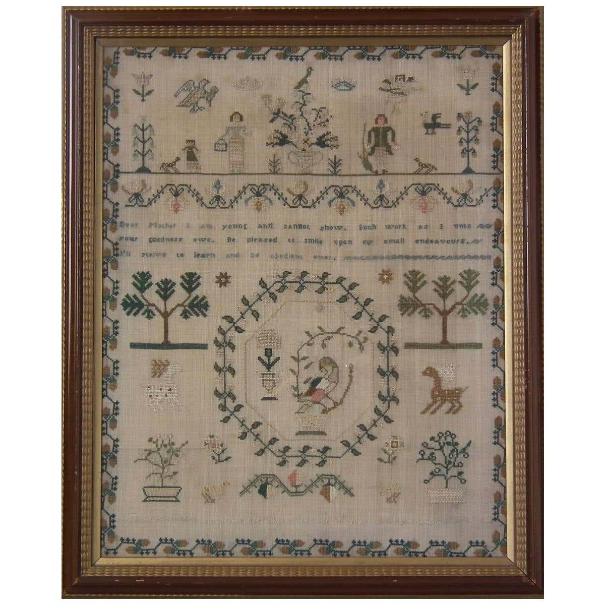 Antique Sampler, 1834 by Ann Jones at 1stDibs