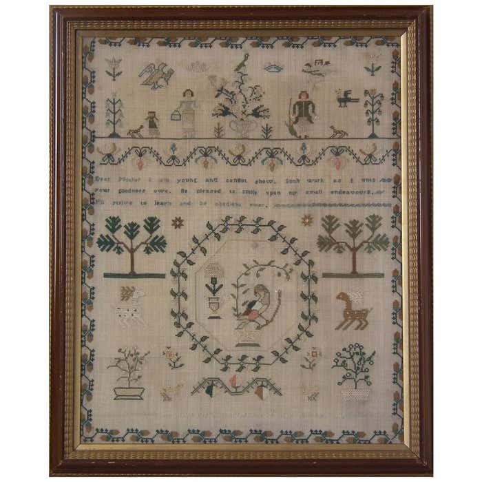 Antique Sampler, 1834 by Ann Jones at 1stDibs