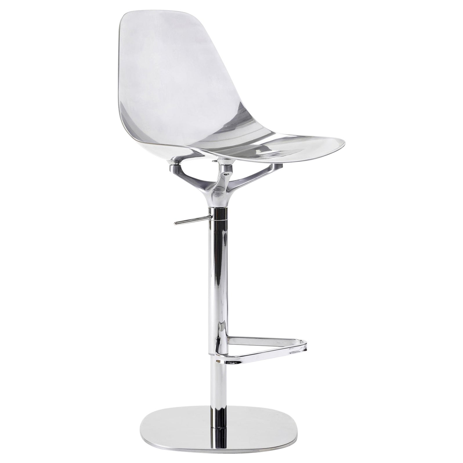 Modern Lucite and Chrome Swivel Bar Stools at 1stDibs