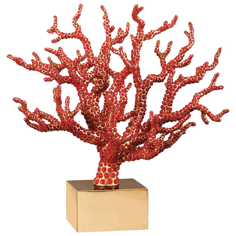 Escultura de coral rojo en venta