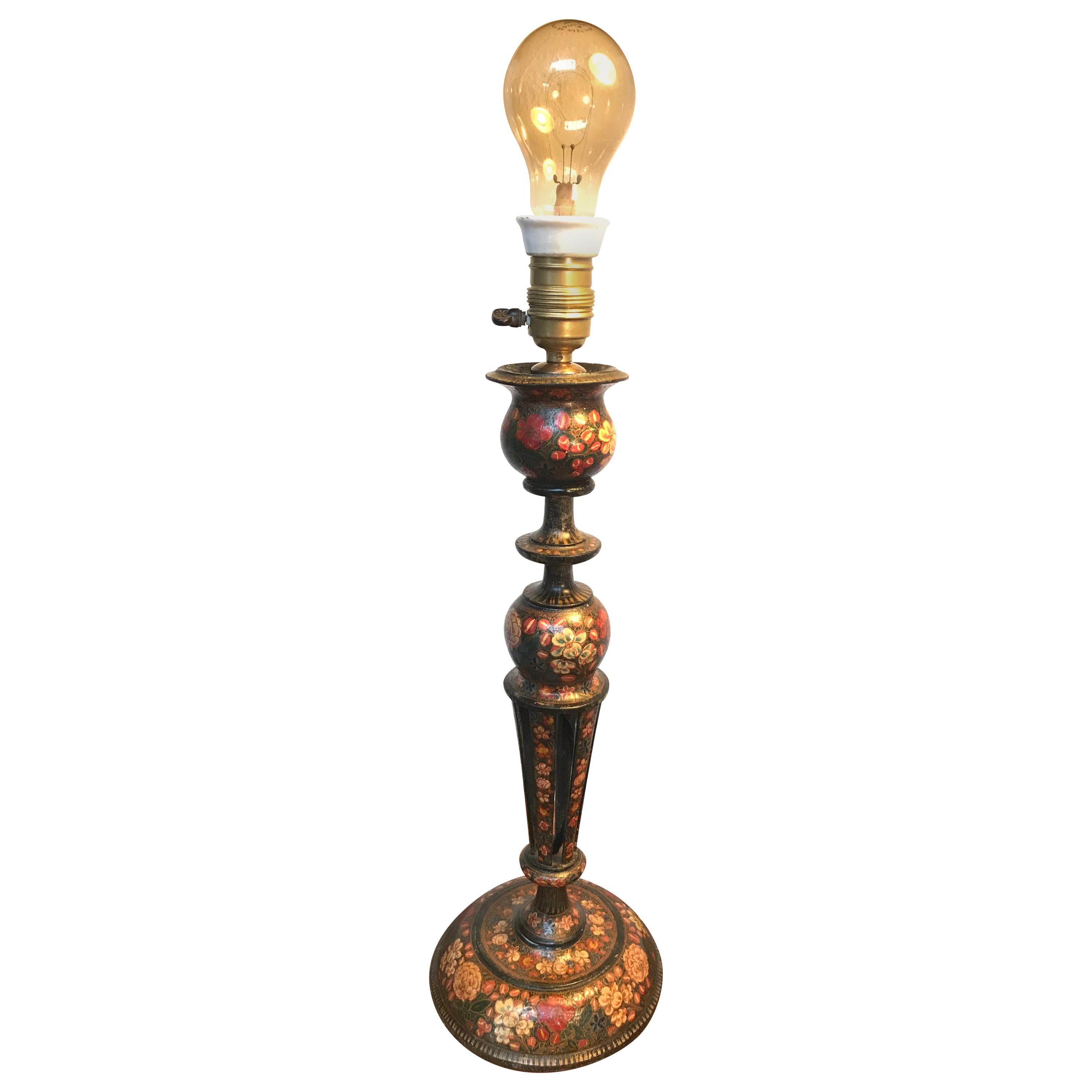 Antique Papier-mâché Gypsy Table Lamp