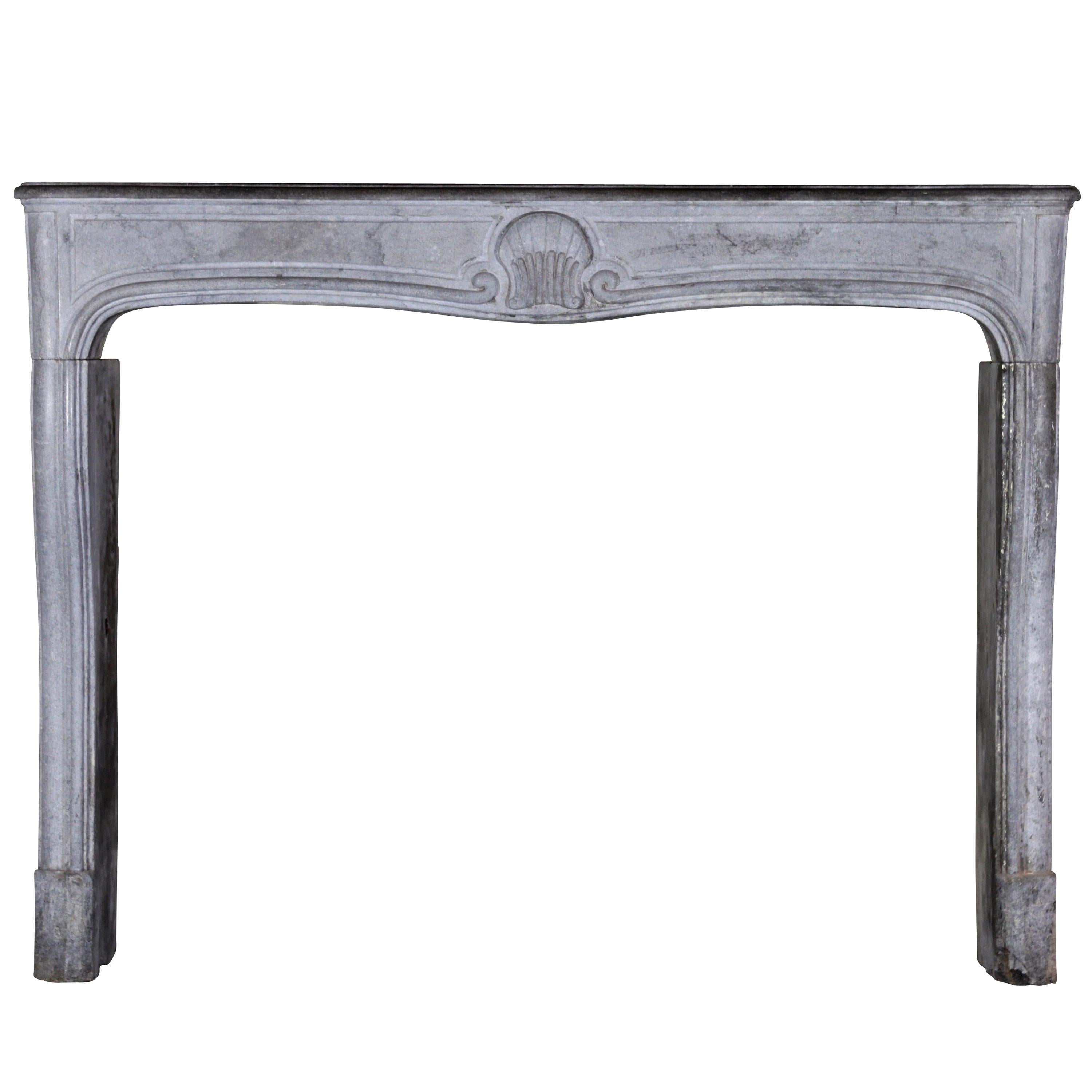 18th Century French Country Bleu Stone Regency Fireplace Surround For Sale