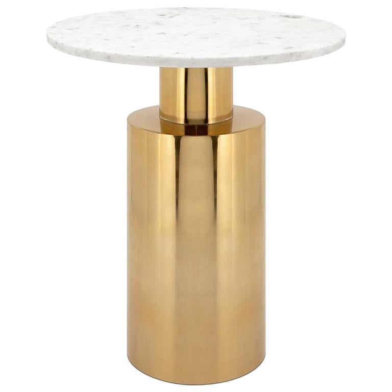 White Stone Side Table