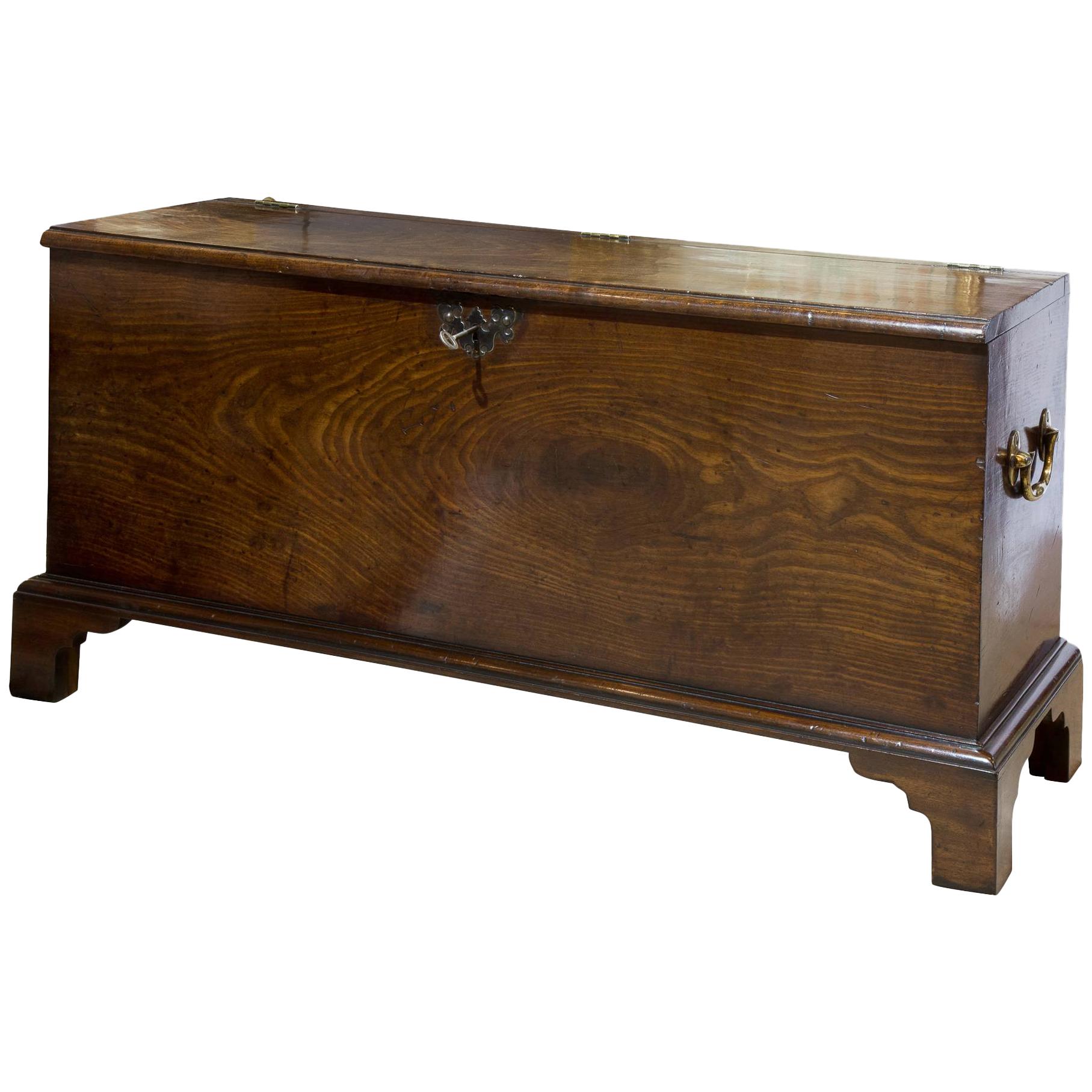 Mahogany Trunk or deed chest, Original carry handles, stamped W.S Pryor 1846 For Sale