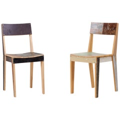 Pair of Untreated Oak Chairs Made of Scrapwood by Piet Hein Eek