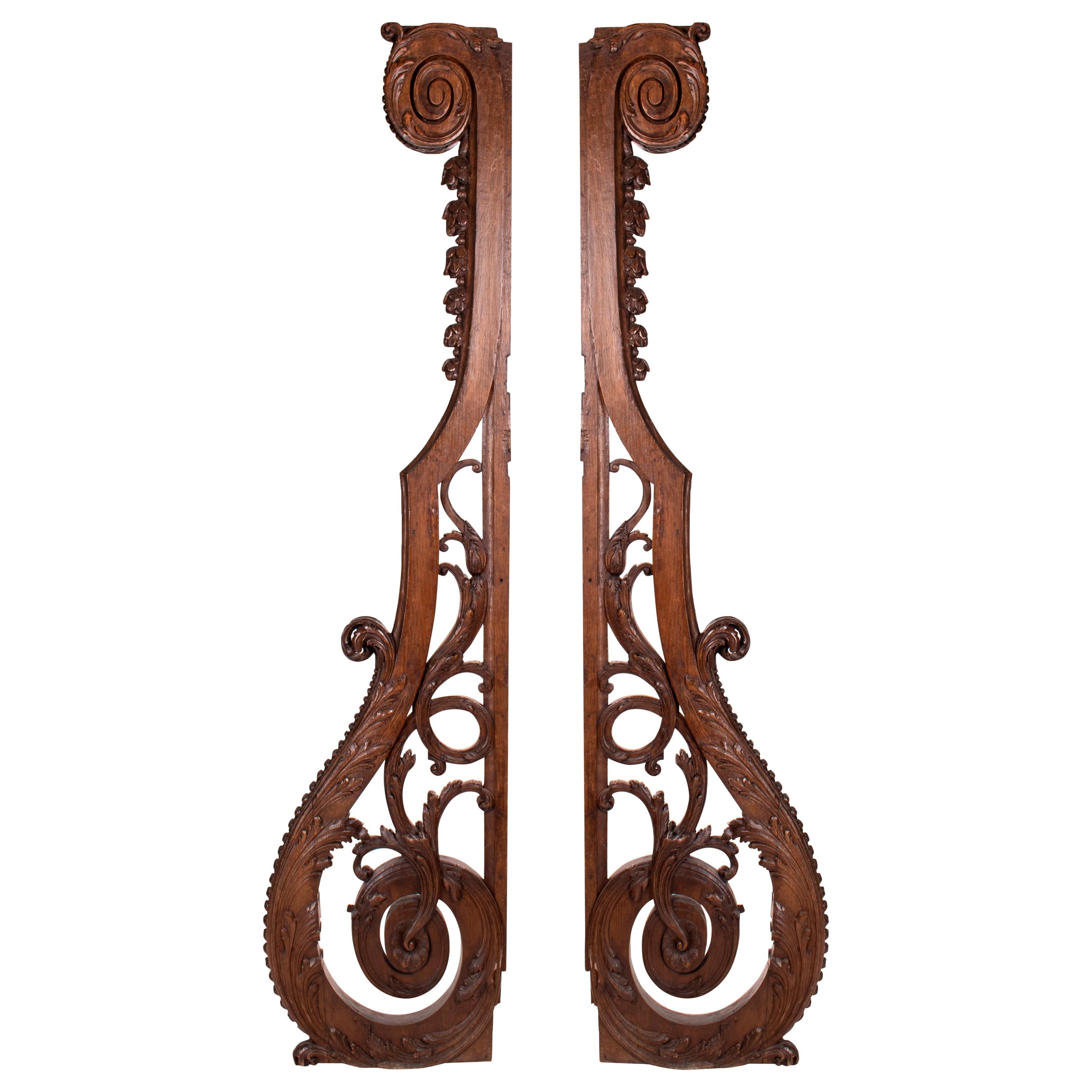 Antique Hand Carved Wood Window Screen Wall Decoration at 1stDibs