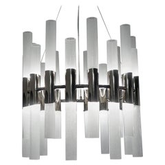 Alberto Donà Mid-Century Modern Crystal Pulegoso Murano Glass Chandelier, 1995