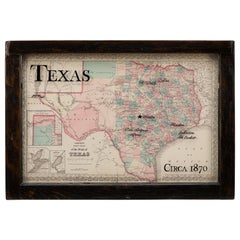 Antique 1870 Texas Map by Colton
