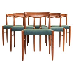 Danish Set of 6 Chairs in Teak by HW Klein for Bramin with New Hallingdal Fabric