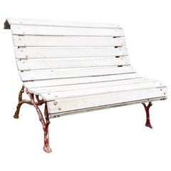 19th Century Cast Iron and Slat Garden Bench