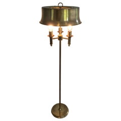 Magnifique lampadaire en bronze et laiton avec abat-jour en laiton