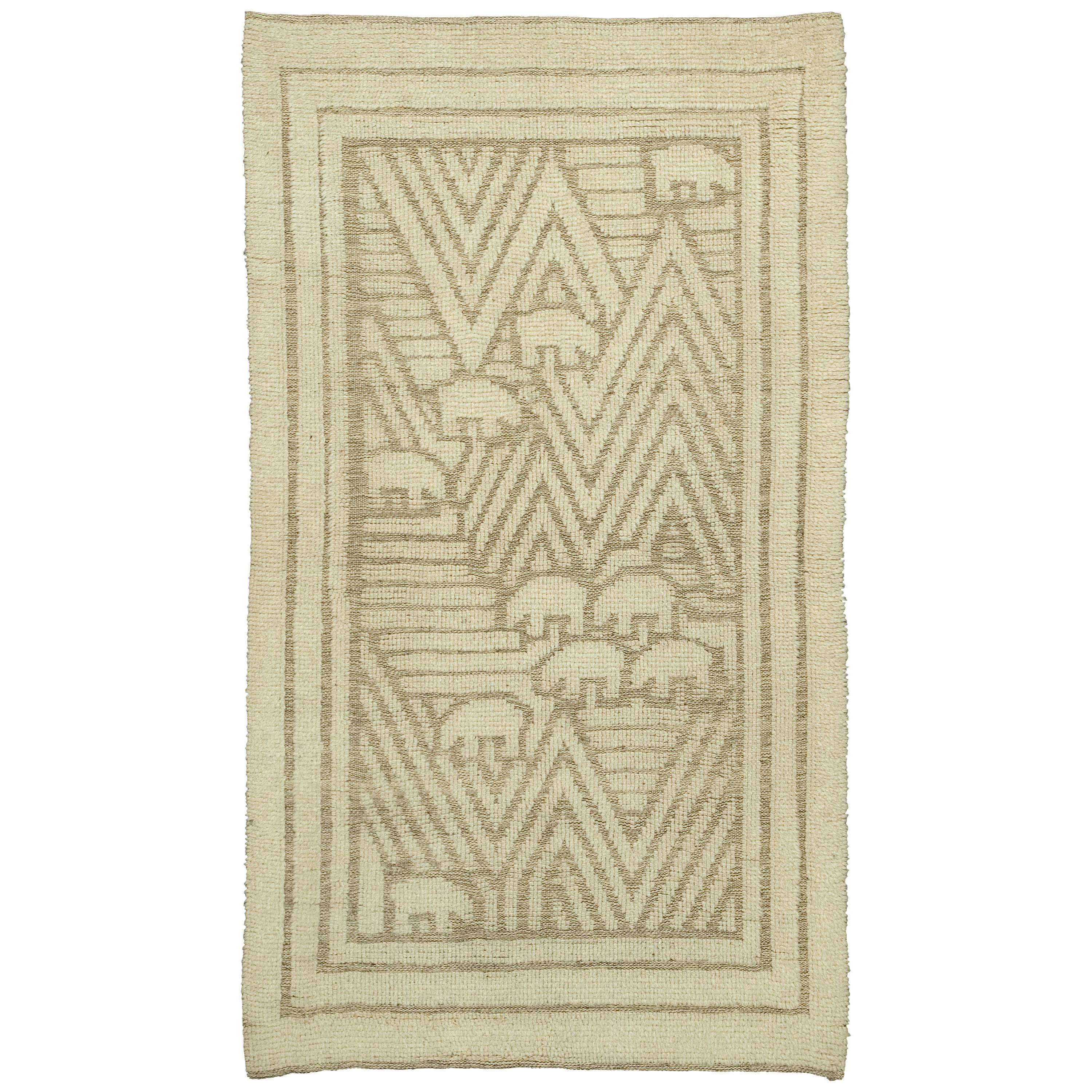 "Bjornarna" Vintage Swedish Pile and Flat-Weave Rug For Sale