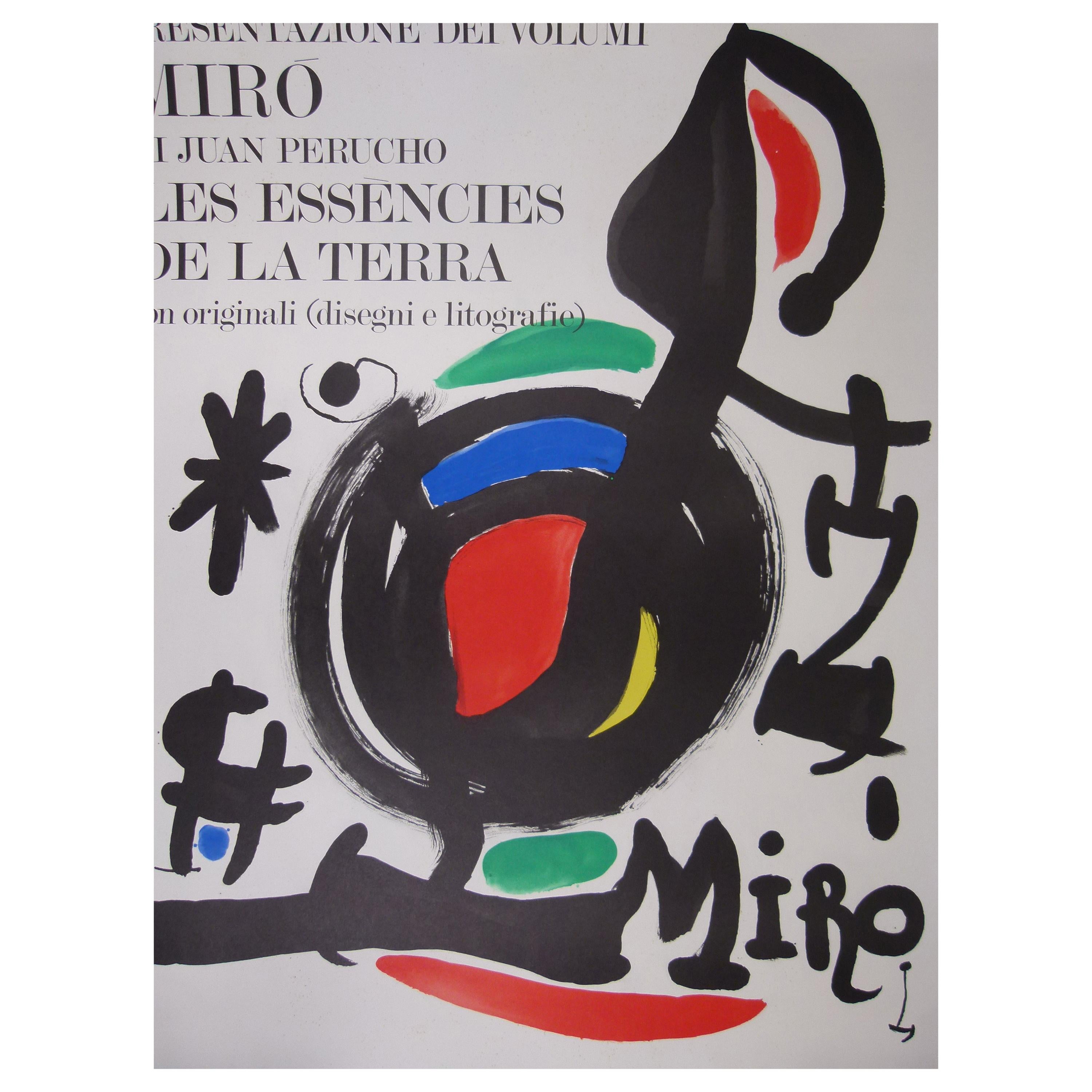 Joan Miró "Les Essències De La Terra" Poster from 1969 in Milan, Italy For Sale