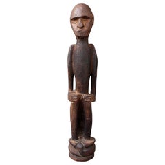 Wooden Sculpture or Carving of Sitting Figure from Sumba Island, Indonesia