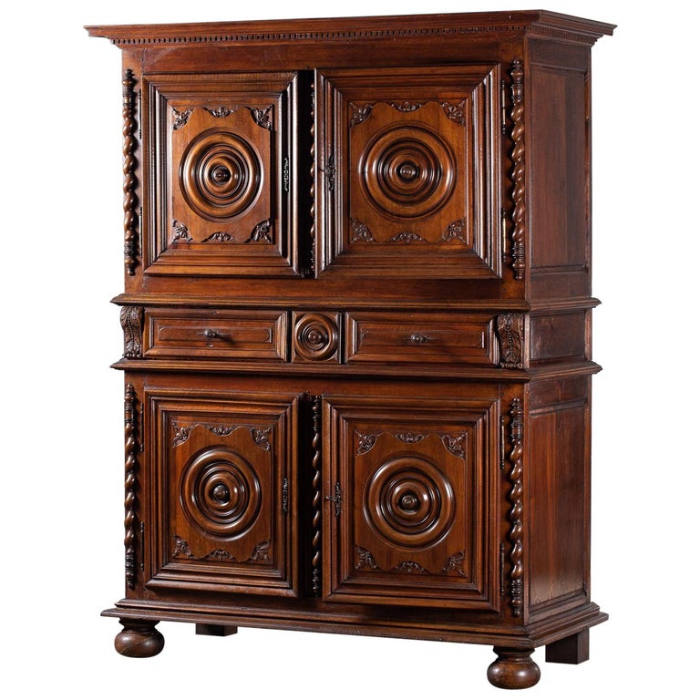 Antique French Louis XIII Walnut Armoire circa 1770 of Grand