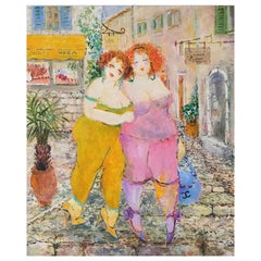 Eva Hannah "The Girls in St. Paul" Oil Painting on Canvas